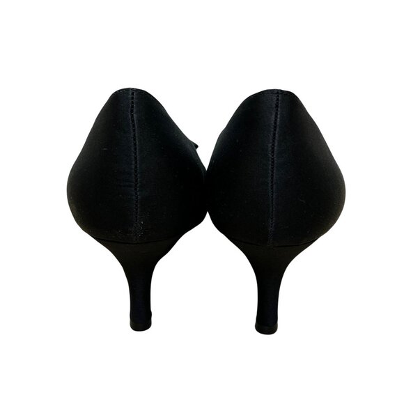 Kelly & Katie Women’s Black Fabric With Bow Accent Peep-Toe Pumps Size 8M - Picture 5 of 9